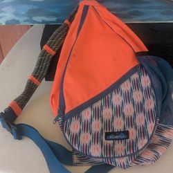 KAVU Rope Sling Bag Backpack Orange Geometric Pattern Crossbody