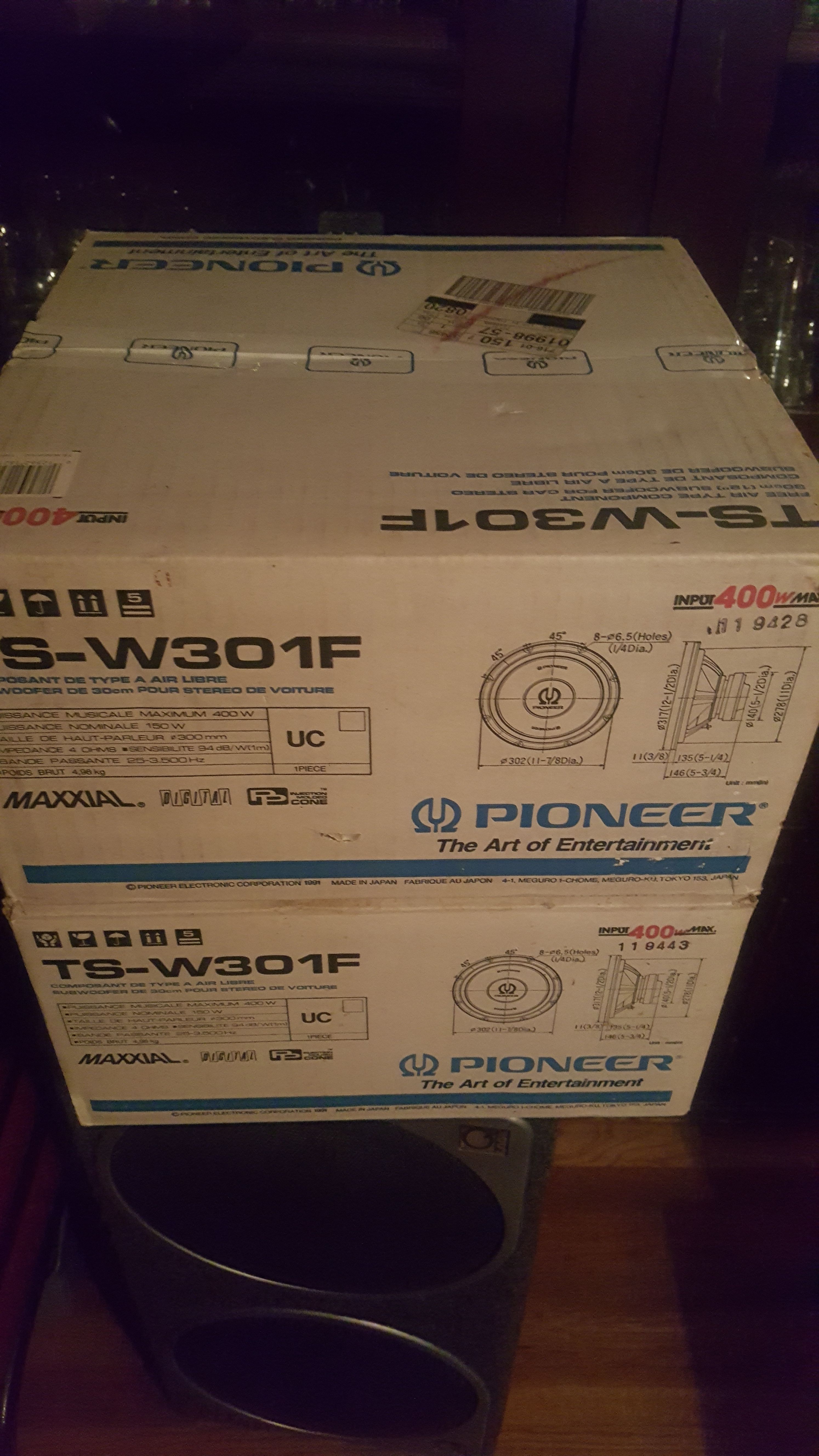 PIONEER TS-W301F 12" SUBS BRAND NEW