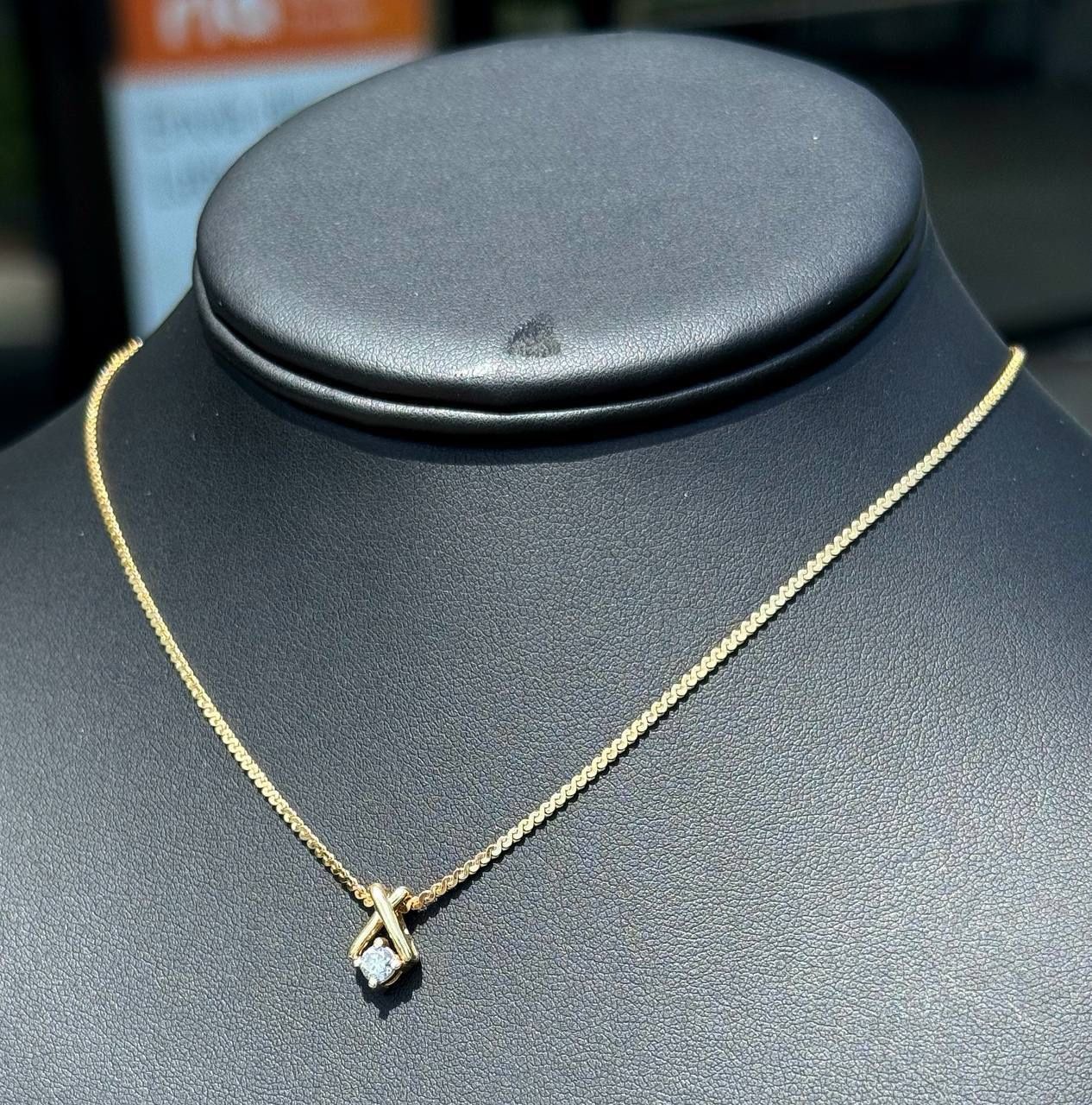 Jewelry 18k solid Yellow Gold wave link 17.00โ 0.17CTW diamond Chain necklace 5.10 grams 1.30mm