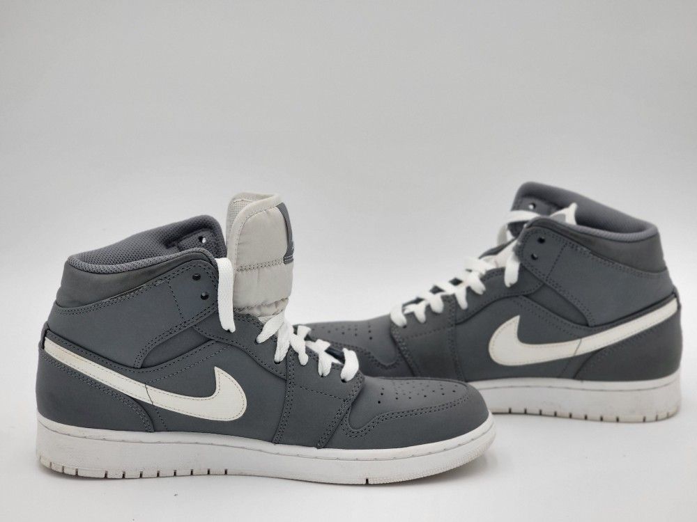 NIKE AIR JORDAN 1 MID BG 'COOL GREY/WHITE'