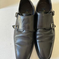 La Milano Double Monk Strap Dress Shoes Mens 11 Black Buckle Adjustable