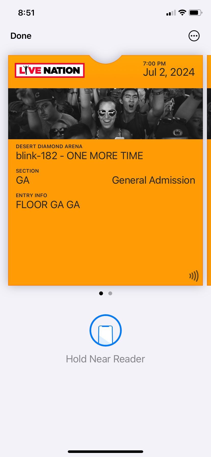 2 GA Blink 182 Tickets
