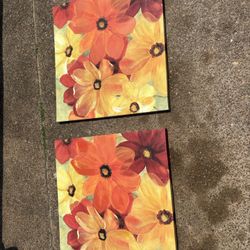 2 Large Luxury Canvas Paintings 40” x 40”