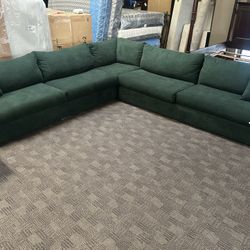 Large Forest Green Sectional