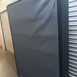 Two Full Size Mattresses And 2 Box With Bed Frame 