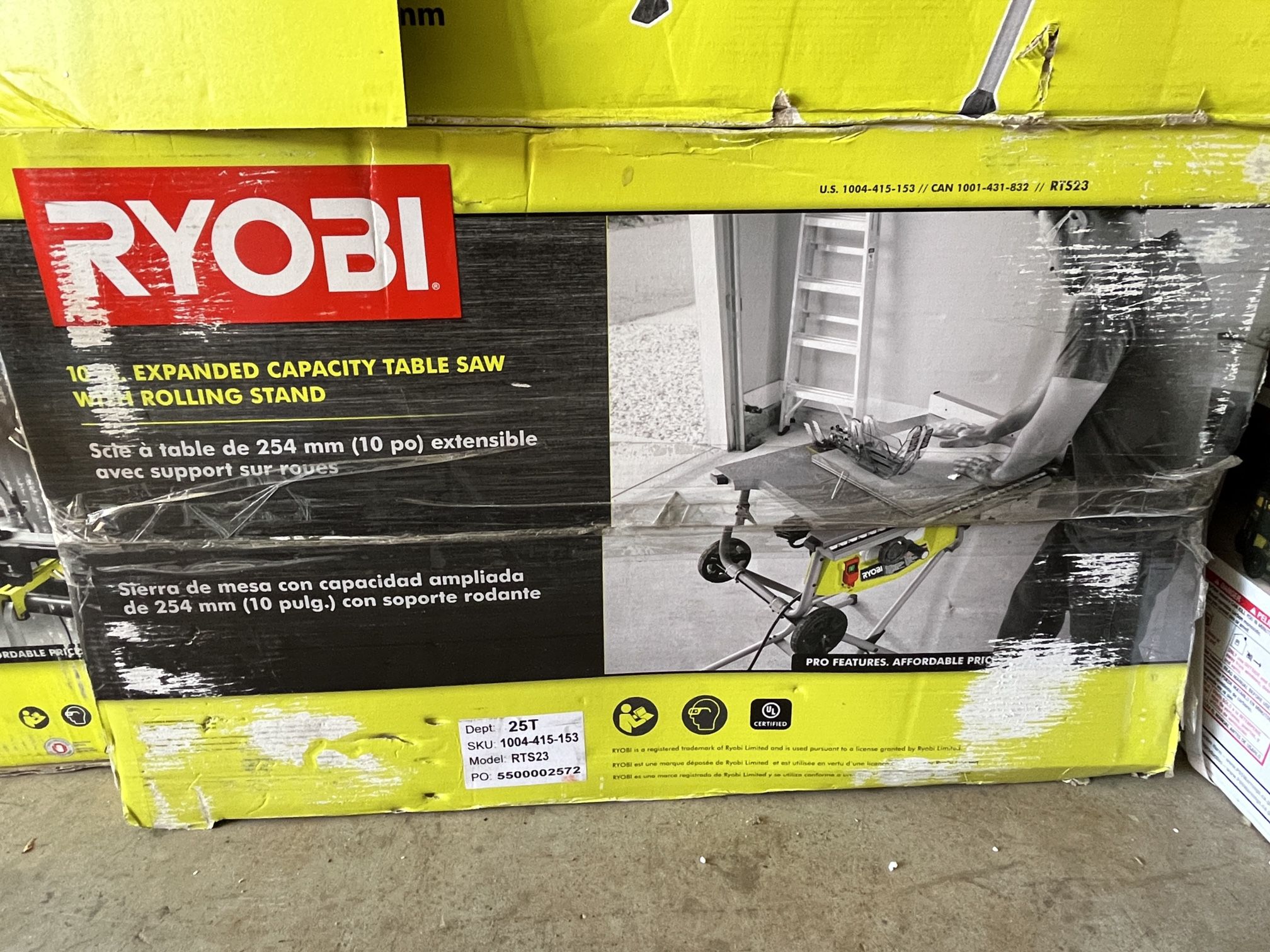 Ryobi 10 Inch Table Saw With Rolling Stand
