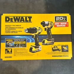 Dewalt 20v max 2-Tool brushless hammer drill power tool combo kit with soft case