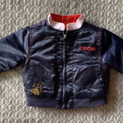 Coogi Navy Windbreaker with Red Lining and Zip Up in 0-6M