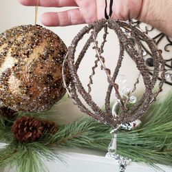Fancy Gold & Silver Christmas Ball Ornaments