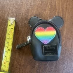 Loungefly Mini Backpack Disney MINNIE MOUSE Black Ears Rainbow Excellent Mint
