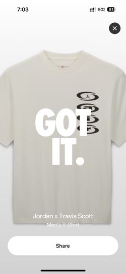 Jordan X Travis Scott T Shirt Size Small New