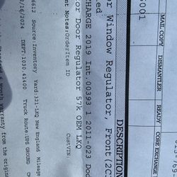 Driver Window Regulator 