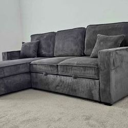 New Sleeper Sectional Couch with USB And Storage! Free Delivery 🚚!