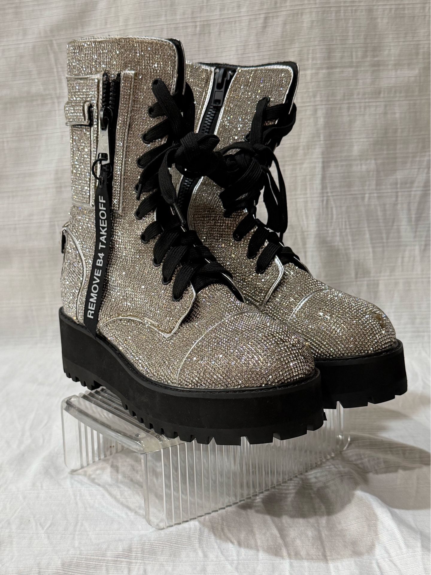 Glitter boots NEVER WORN! Size 9