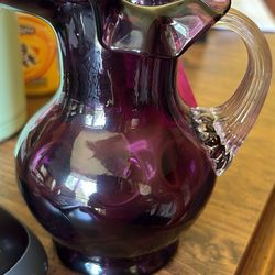 Purple Fenton style pitcher