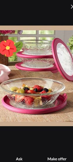 JUEGO DE 4 PLATOS HONDOS CON TAPA WILDFLOWER PRINCESS HOUSE 🌷⚘️