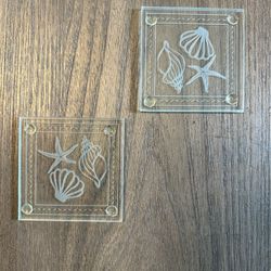 Seashell Glass Coasters, 37 Sets Of 2