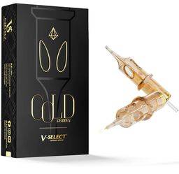 EZ Tattoo Cartridge Needles - 20Pcs Gold Outer Layer Titanium Core Needle Cartridge #12 (5RL) 0.35mm Standard Round Liner for Tattoo Gun Machine - V S