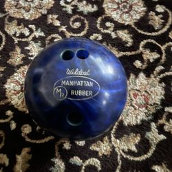 Blue Bowling Ball W/ Black Bag 