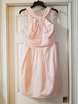 Davids Bridal Pale Pink Bridesmaid Dress Halter Style Top Knee-length