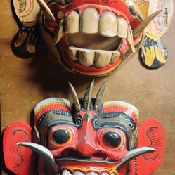 Wooden Aztec Masks