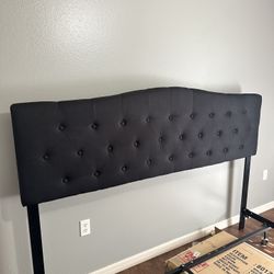Black king size headboard with frame