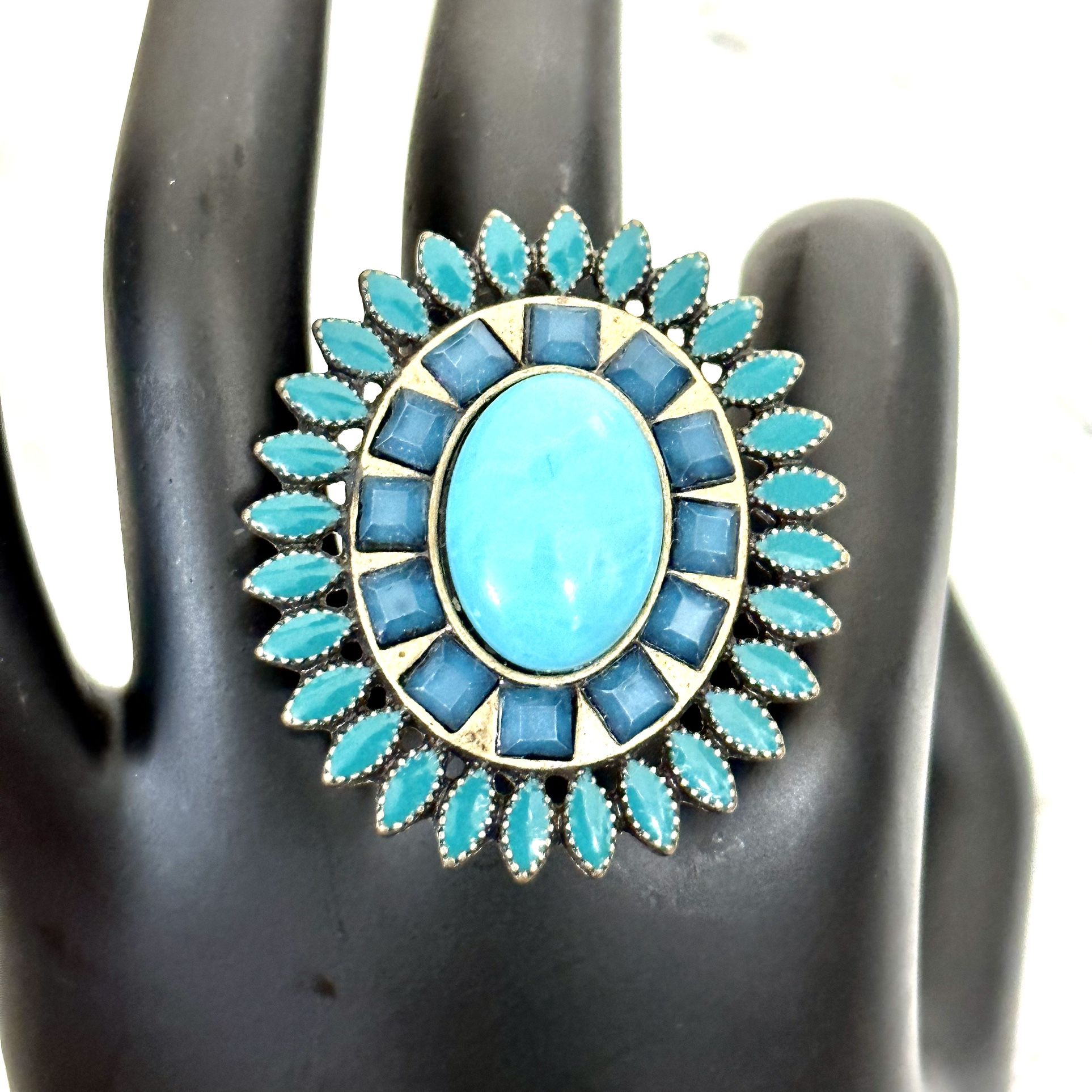 Turquoise Tone Large Ring