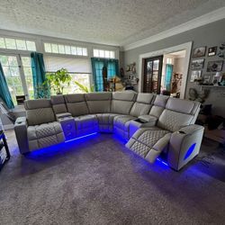 Power Reclining Sectional Available For Fast Delivery 
