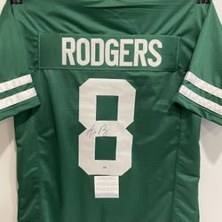 Aaron Rodgers Signed Autographed New York Jets Football Custom Jersey with COA