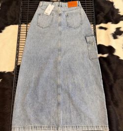 Denim maxi skirt