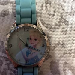 Disney accutime Elsa frozen blue Watch. New battery installed.