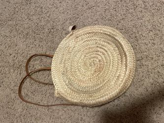 Round Straw Backpack