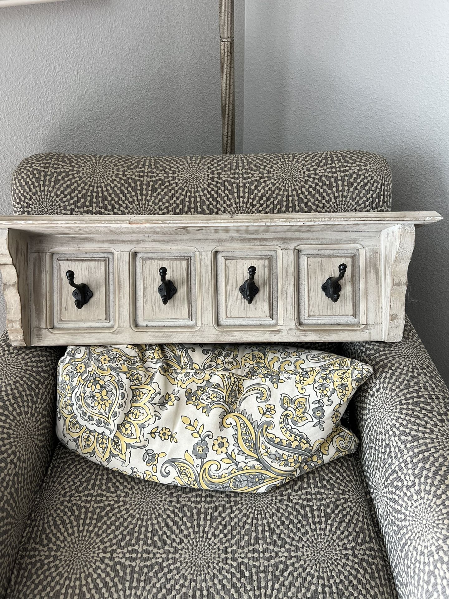 White Washed Coat Rack