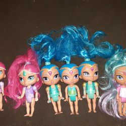 Shimmer and shine 6” genies dolls bundle lot of 6 dolls see photos. Multi colors