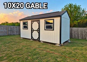 10x20 gable storage shed with paint and caulking and 2 windows