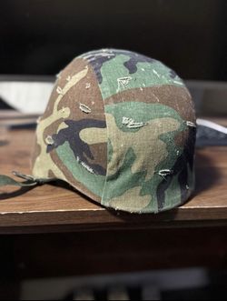 Vintage Military Us PASGT Helmet With Camo Cover