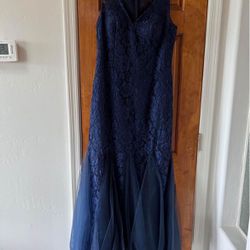 Gown - Floor Length,  Navy Blue