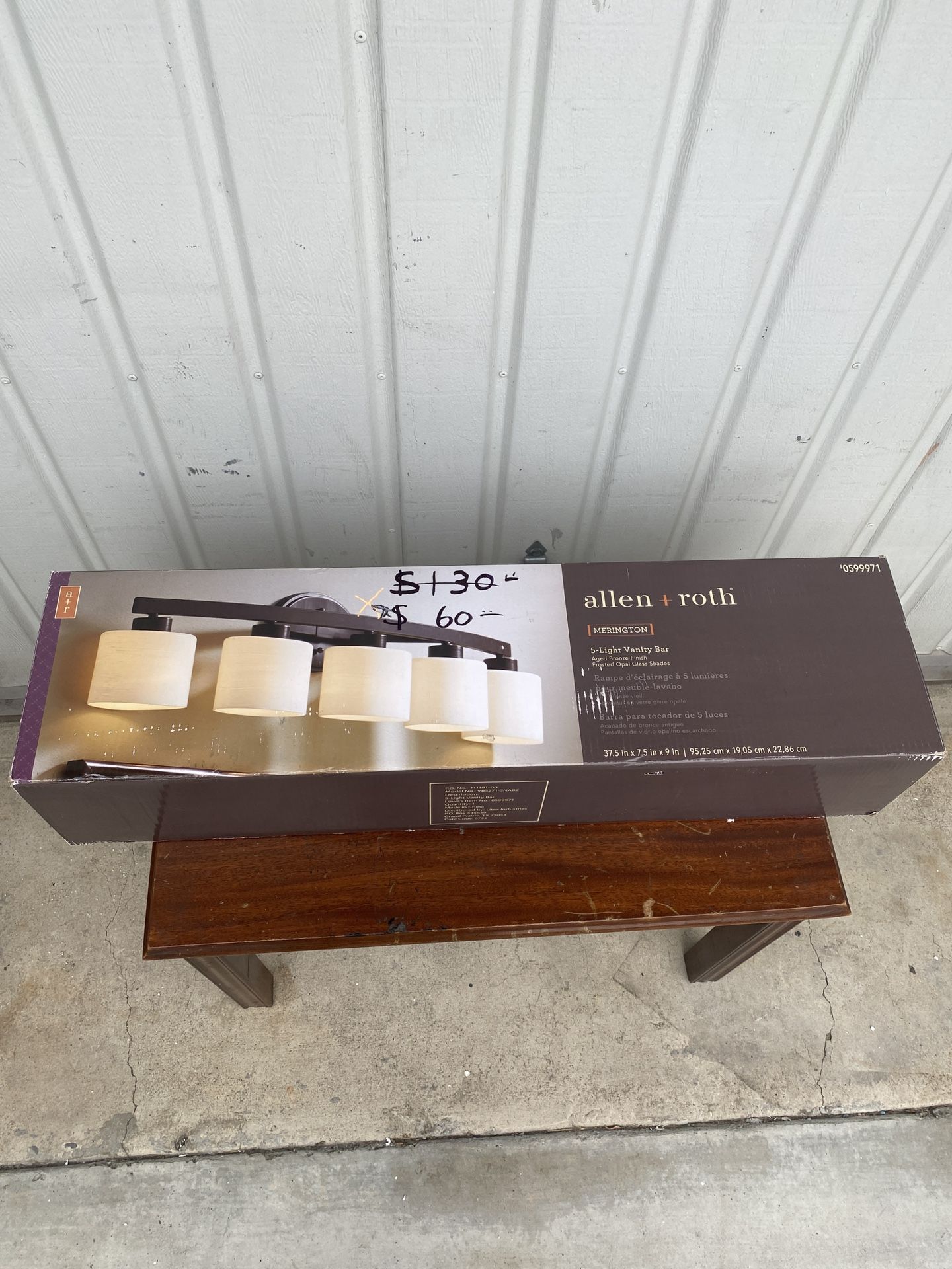 Brand New Allen + Roth 5 Light Vanity Bar 37.5”