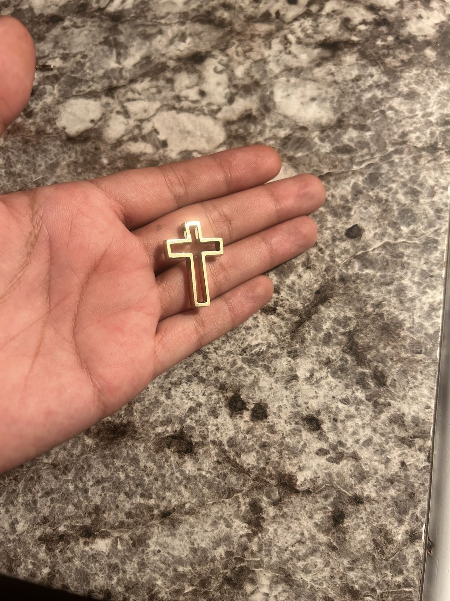 14k Solid Gold Cross Pendant Vintage