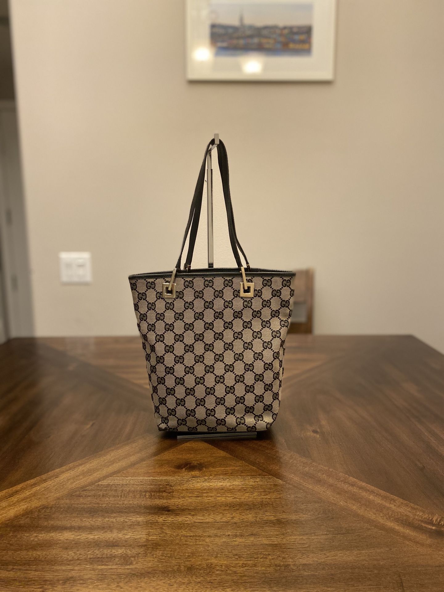 Gucci GG Logo Supreme Small Tote Shoulder Bag