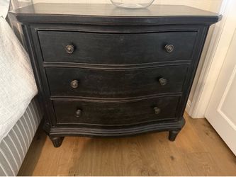 Black Stanley 3 Drawer Nightstand