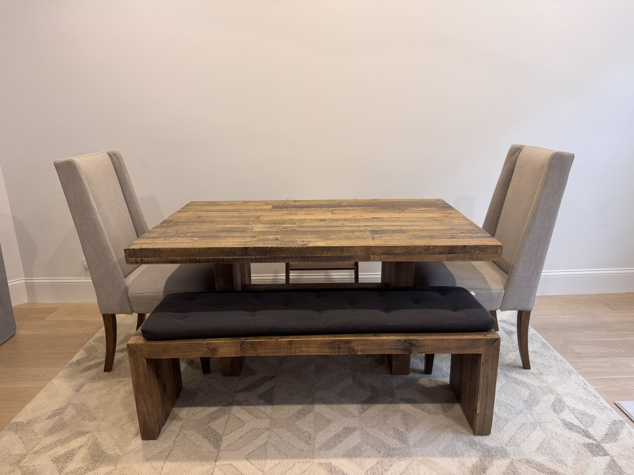 West Elm Emmerson 62” Dining Table + Bench + Cushion + 2 Chairs