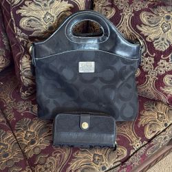 Coach Set Purse With Matching Wallet