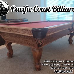8 Foot GOLDEN WEST Pool Table (FREE Delivery & Install + New Felt)