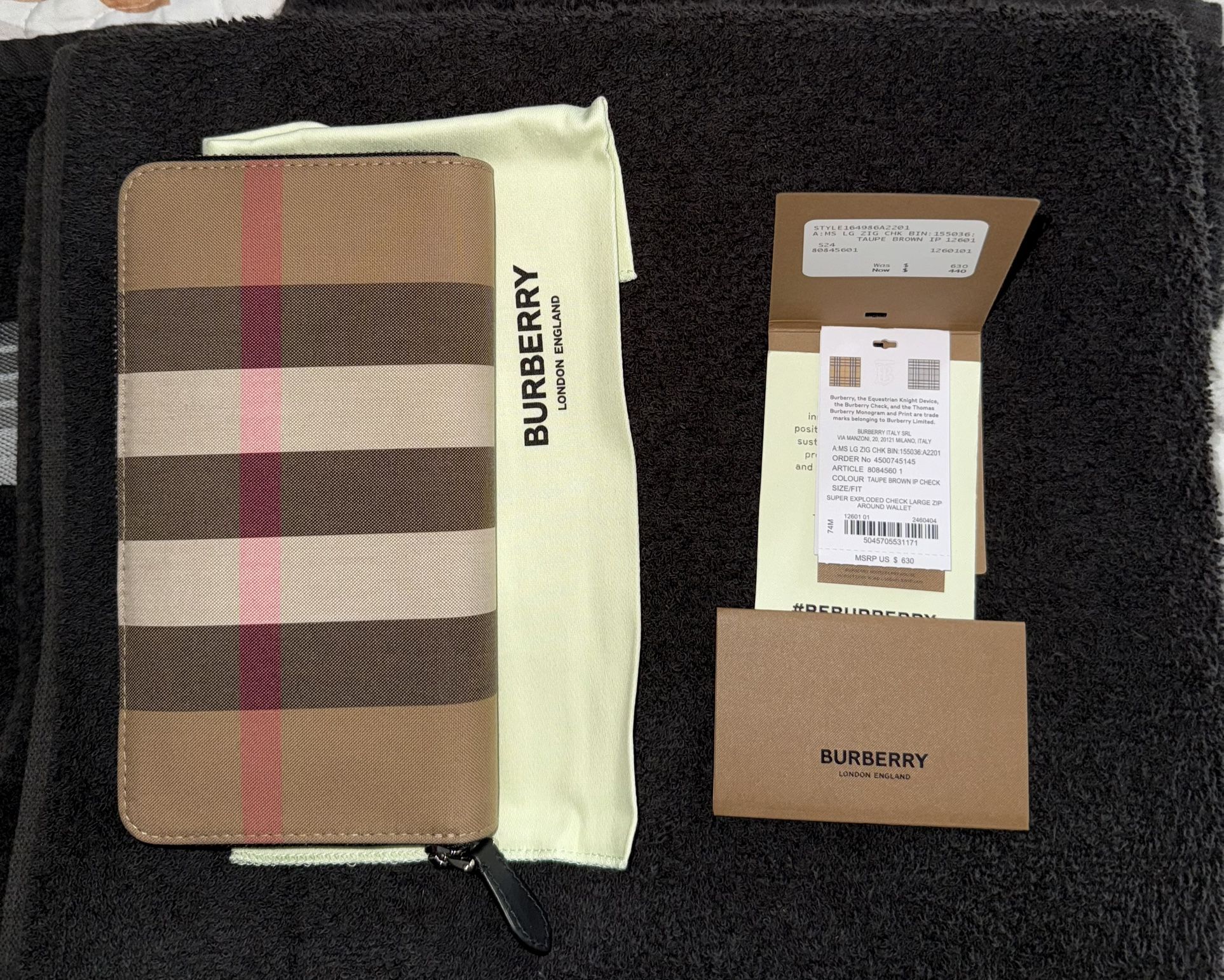 Burberry Burberry Check Zip Long Wallet | Taupe Brown