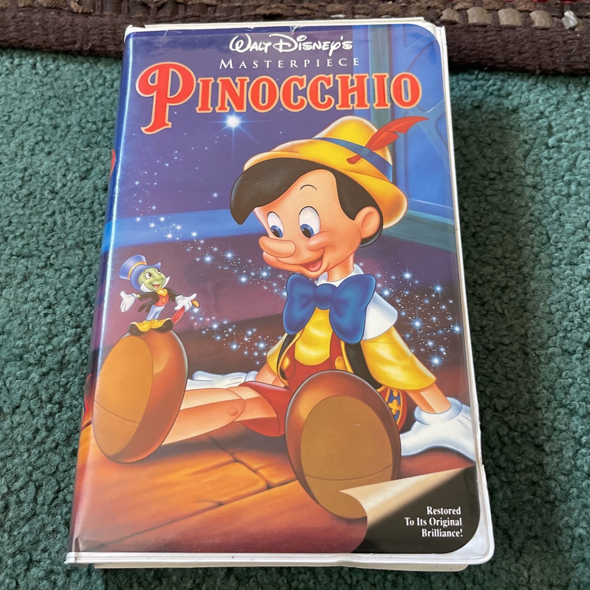 Vintage Walt Disney Masterpiece Pinocchio VHS #239; Black Diamond Disney VHS;