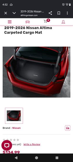 Nissan Altima Carpeted Cargo Mat 2019-2026