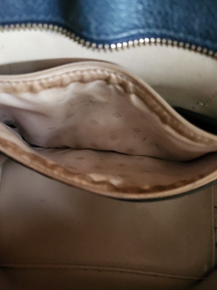 Kate Spade Margaux Parisian Navy Leather Large Tote With Bag Charm