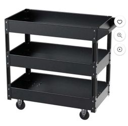 Utility/Supply/Service/Tool Cart Great for Garage, Warehouse, Cleaning, Office & Workplace [Assembled Size: 30 (L) x 16 (W) x 30.5 (H) inch]