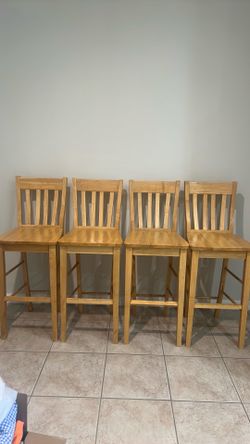 4 Wood Stools